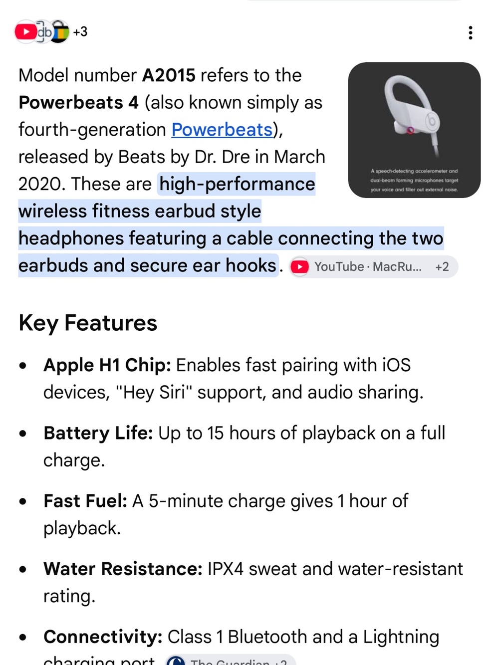 Beats by Dre Power Beats 4 Wireless Earphones Ear Buds Black - Picture 5 of 5